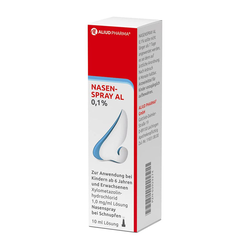 ALIUD PHARMA nasal spray AL 0.1%, solution 10 ml, 4 packs: With decongestant effect for blocked nose due to runny nose 10 ml (pack of 4) nasal spray 0.1% - NewNest Australia