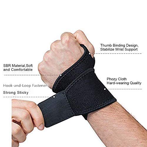 Hually Wrist Support, (2 Pack) Adjustable Wrist Brace with Hook-and-Loop Design, Breathable Wrist Wrap Band Offer Hand Support for Fitness, Bench Press, Weightlifting -One Size Fits Left or Right Hand - NewNest Australia