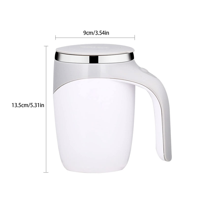 Automatic Magnetic Stirring Coffee Mug, Self Stirring Mug Magnetic Stirring Cup Rotating Home Office Travel Mixing Cup Suitable for Coffee/ Milk/ Tea/ Hot Chocolat (White) A-battery White - NewNest Australia