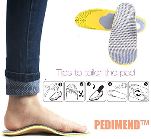 Pedimend Foot Arch Support Orthotic Insoles | Shoes Trainers Sandals Slippers Work Hiking Walking Boot Inserts Flat Feet | For Men & Women Foot Raise Cushion | Plantar Fasciitis High Arch Comfort Pad - NewNest Australia