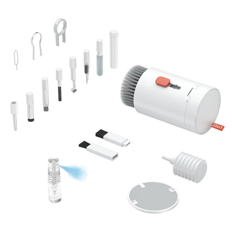 Keyboard cleaning set, 20 in 1 screen cleaner kit mobile phone, keyboard cleaner with brush keyboard cleaner, Airpod, laptop cleaner for tablet, computer, PC monitor, camera with spray white - NewNest Australia