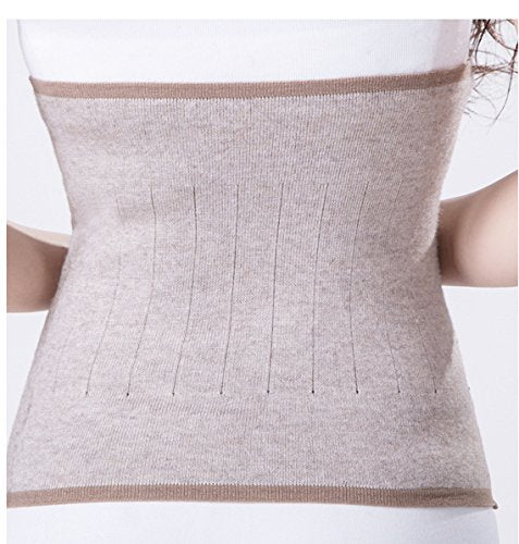 Themal Therapy Knit Kidney Warmer Abdominal Binder Stomach Lumbar Lower Back Support Brace Slim Waist Trimmer Wrap Belt Postpartum Belly Band - Warming Kidney Pain Relief- C Section Surgical Recovery M for waist girth 57-90CM Khaki - NewNest Australia