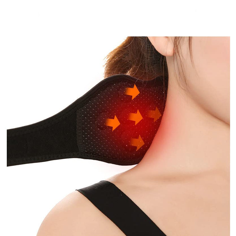 Qchomee Self Heating Neck Brace Support Magnets Neck Wrap Treating Neck Injury Medical Grade Cervical Collar Strap Soft Adjustable Neck Brace Support for Stiff Neck Grey - NewNest Australia