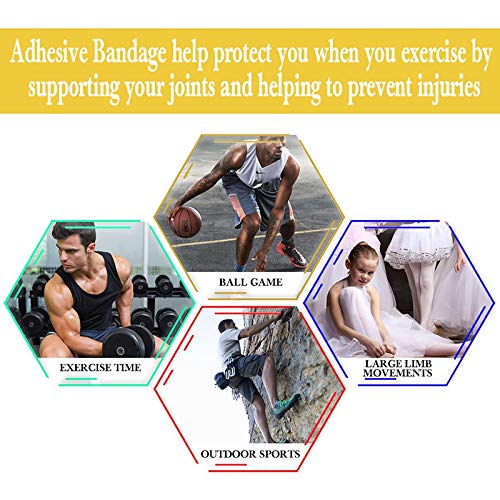 IKR Self Adhesive Tape,Cohesive Wrap Bandages, Camouflage Wrap Tape for Hunting, Strong Elastic Stretch Sports Tape for Wrist, Ankle Sprains & Swelling,FDA Approved, 12 Pack-2" x5 Yards(12 Color) - NewNest Australia