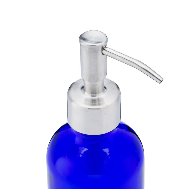 Jarmazing Products Petite Blue Glass Soap and Lotion Dispenser with Stainless Steel Pump - 8 oz - NewNest Australia