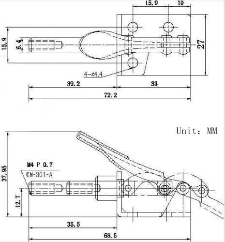 XRPAOWA 4 Pcs Toggle Clamp 301AM Stroke Push Pull Action Hand Tool Light Duty - NewNest Australia