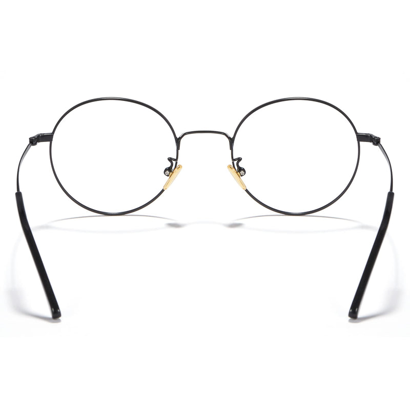 Cyxus Round Blue Light Glasses for Men Women Wire Frame UV Blocking Computer Glasses Clear Lens Metal Eyewear Ultra Light Relieve Digital Screen Eye Strain, Headache 00 - Black - NewNest Australia