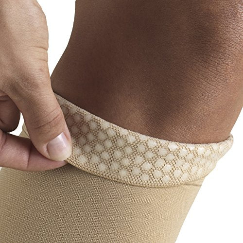 Truform 20-30 mmHg Compression Stockings for Men and Women, Thigh High Length, Dot-Top, Open Toe, Beige, Small Small (Pack of 1) - NewNest Australia