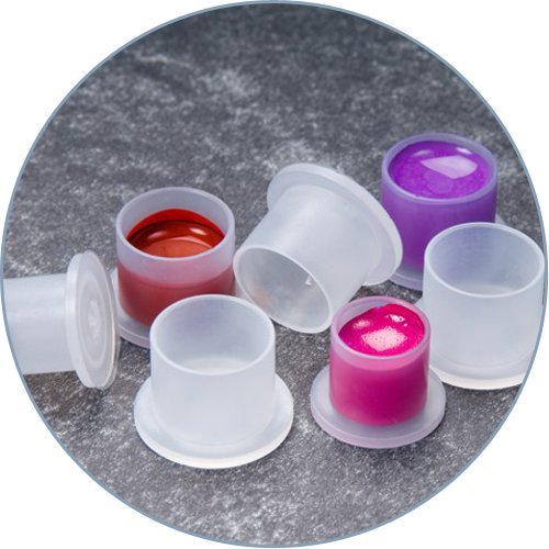 Tattoo Ink Caps-Yuelong 300pcs Tattoo Ink Cups With Base White, Mixed Sizes #11 Small #14 Medium #17 Large for Tattoo ink,Tattoo Supplies,Tattoo Kits 300 Piece Assortment - NewNest Australia