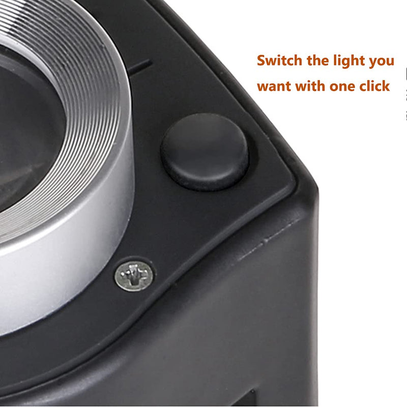 30X Loupe Magnifier with 6 LED Lights, Rechargeable Portable Desktop Metal Jewelers Loupe, Magnifying Glass with Purple Light and White Light Jewelry Tool for Coins, Jewelry, Currency, and Stamps - NewNest Australia