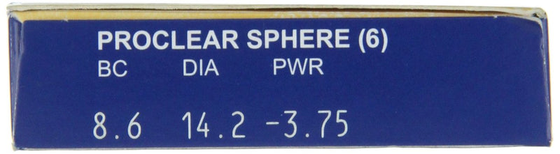 Proclear Spheric monthly lenses soft, 6 pieces / BC 8.6 mm / DIA 14.2 / -3.75 diopters - NewNest Australia