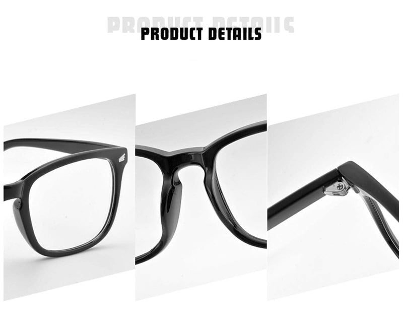 COASION unisex transparent glasses without window glass, prescription fake glasses for girls, men, women, transparent, 52 millimeters - NewNest Australia