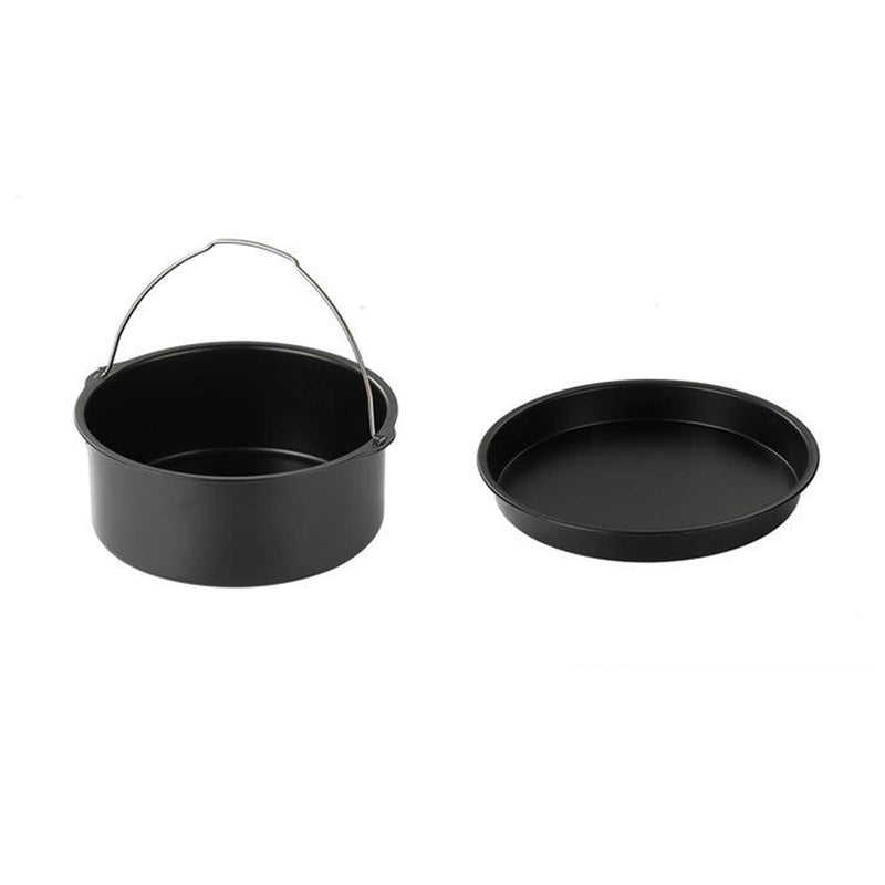 2pcs/set Universal Air Fryer Accessory set Steel Pizza Pan Baking Cake Barrel For Gourmia 6 inch - NewNest Australia