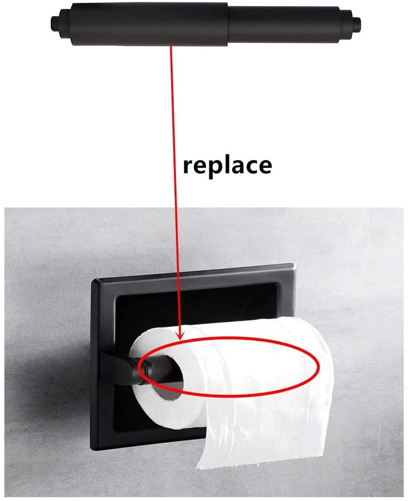 Toilet Paper Holder Roller 2pcs Black Color Plastic Toilet Tissue Flexible Holder Replacement Bathroom Plastic Spring Loaded Insert Spindle - NewNest Australia