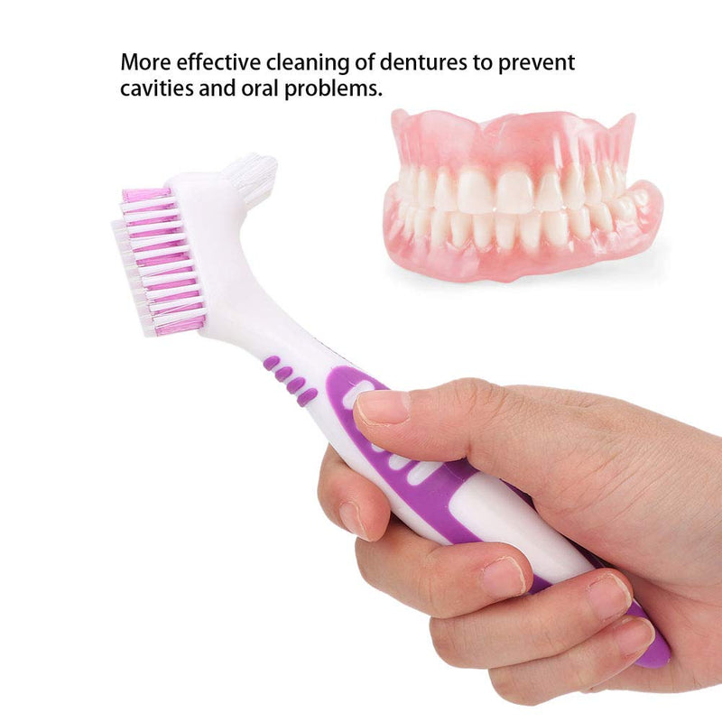 Pack of 2 denture cleaning brush, hard denture brush, oral care, double-sided toothbrush, removes plaque - NewNest Australia