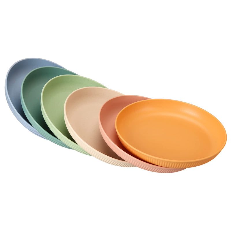 6pcs Unbreakable Dinner Plates Set, Plastic Plates Deep Camping Plates Set, 9 Inch Picnic Plates for Salad, Pasta, Party, Home, Office, Microwave and Dishwasher Safe 6pcs - NewNest Australia