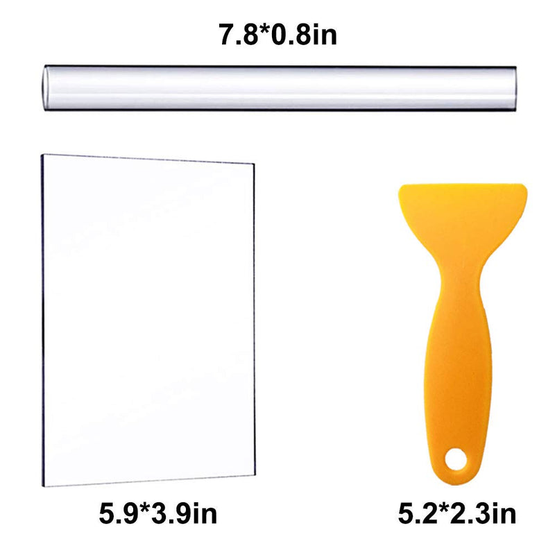 Acrylic Clay Roller with Acrylic Sheet Backing Board Assisted Shovel Rubber Clay Tools/Moulds Acrylic Ultra-Light Clay Hand-Made DIY Tool Materials - NewNest Australia