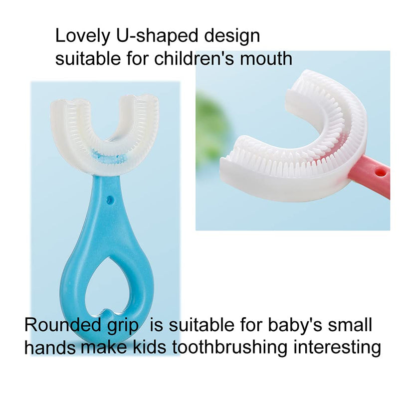 2 Pcs U-Shaped Kids Toothbrush, Premium Soft Manual Training Toothbrush for Kids 2-6 Years Old - NewNest Australia