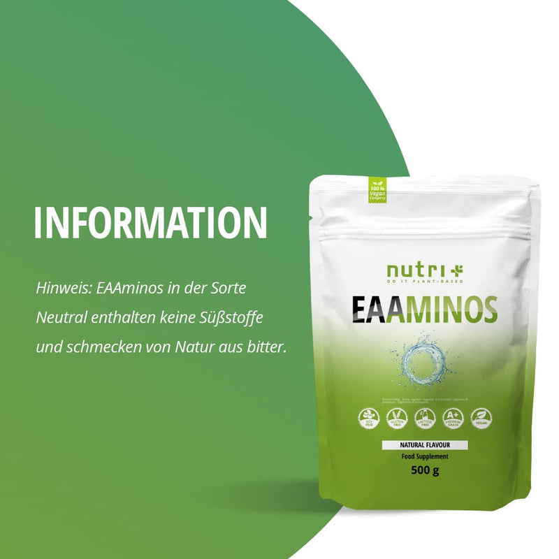 Eaa Powder Neutral 500 G - High Dose - Instant Eaas Natural Without Sweeteners, Additives And Artificial Flavor - Essential Amino Acids - Vegan Essential Aminos - NewNest Australia