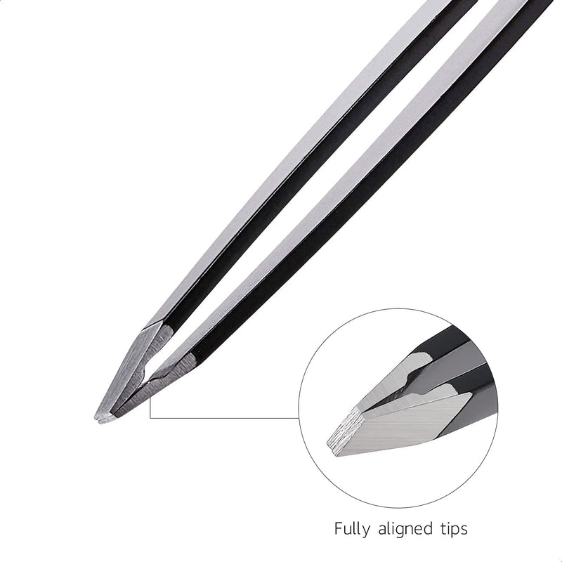 Amazoncommercial Eyebrow Tweezers, Stainless Steel Slanted And Pointed Tweezers For Hair Removal, Precise Tweezers For Ingrown Hair, Eyebrow Plucking 4 Pieces - NewNest Australia