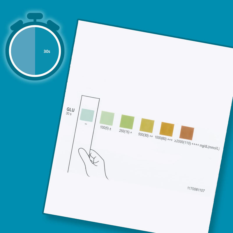 Reactif Diabetes Urine Test - 100 urine test strips parameters glucose with color scale for diabetics and for general health control - NewNest Australia
