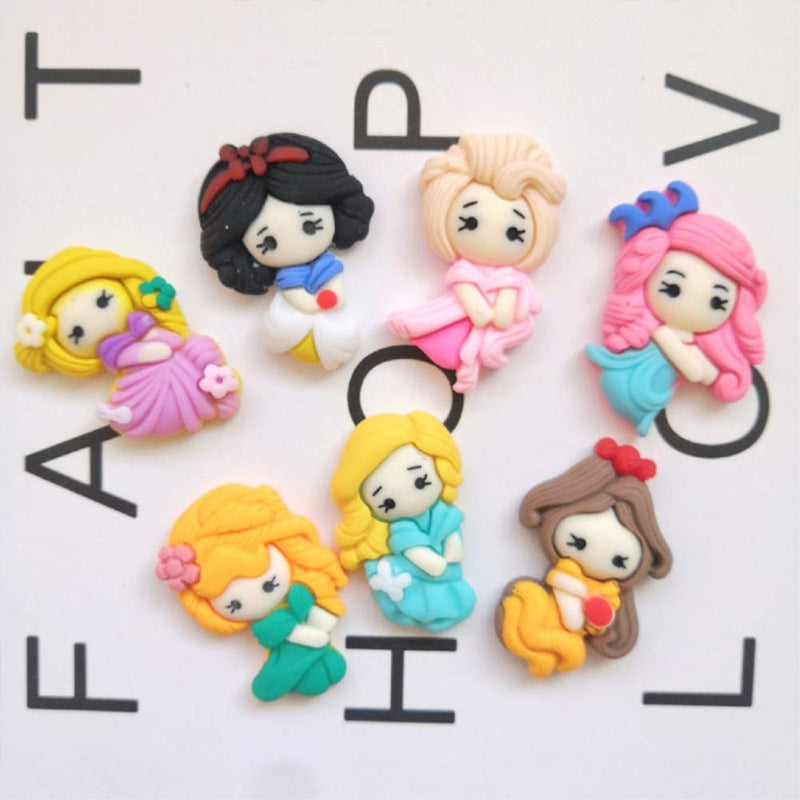 Yontree 15pcs Mixed Resin Flatback Cartoon Princess Charm Cute Ornaments DIY Phone Crafts Scrapbooking Decoration Jewelry Making - NewNest Australia