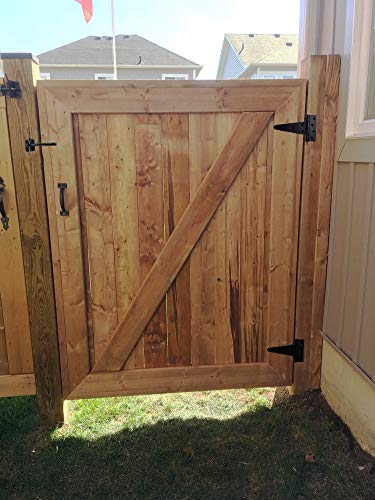 6 Inch T-Strap Shed Door Hinges Heavy Duty ,Black Tee Hinge for Wooden Fences,Yard Door,Barn Door Gates, Wrought Hardware Rustproof,2Pack/Set 6 inch x 2PCS - NewNest Australia
