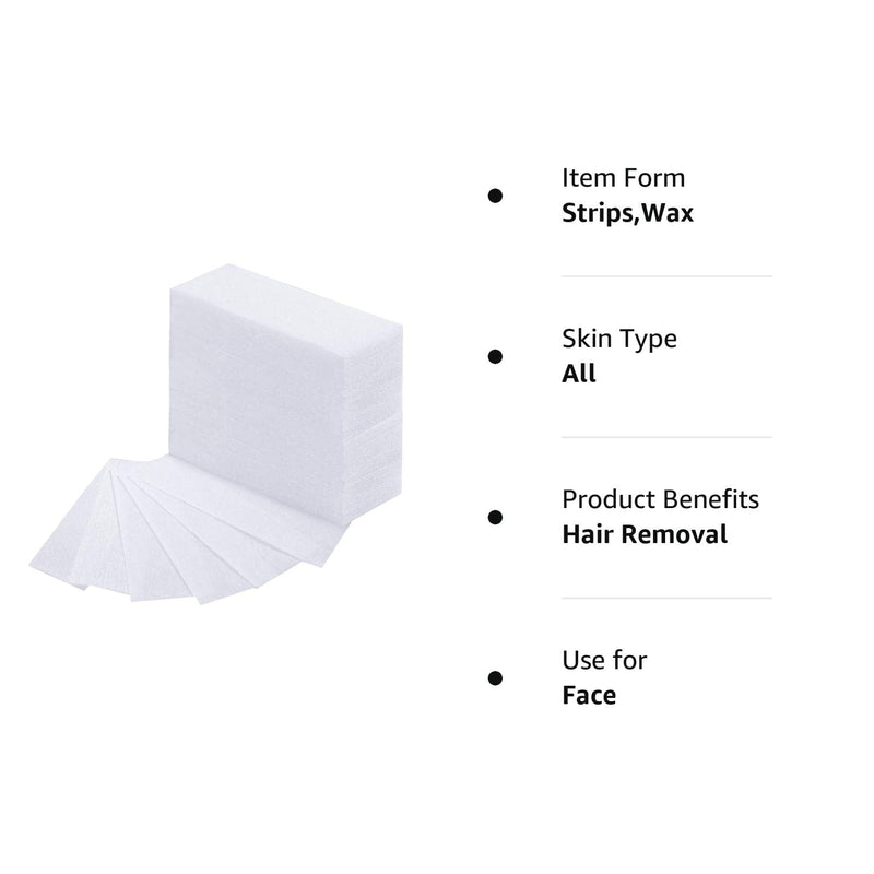 Pack of 400 Non-Woven Fabric Wax Strips Face and Body Hair Removal Wax Strips Epilating Wax Strips Paper, White - NewNest Australia