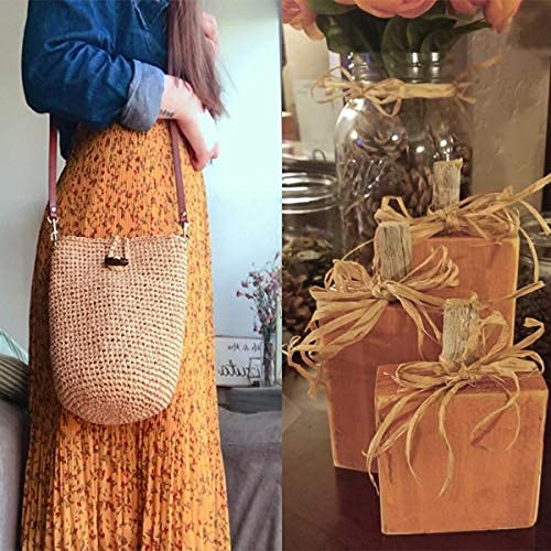 Creatrill 218 Yards Raffia Paper Craft Ribbon Packing Paper Twine, 1/4 Inch by 218 Yards (Kraft) - NewNest Australia