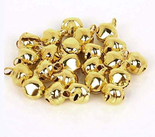 LASSUM 200PCS 8mm Jingle Bells Small Bell Mini Bells for DIY Bracelet Anklets Necklace Knitting/Jewelry Making (Gold) Gold - NewNest Australia