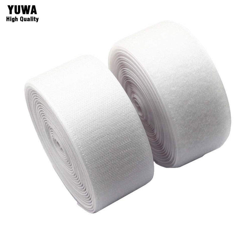 Yuwa 2 Inch Wide White Hook and Loop Magic Tape Sew-On Fastener Nylon for DIY Craft Non Adhesive (9 Yards) (White) - NewNest Australia