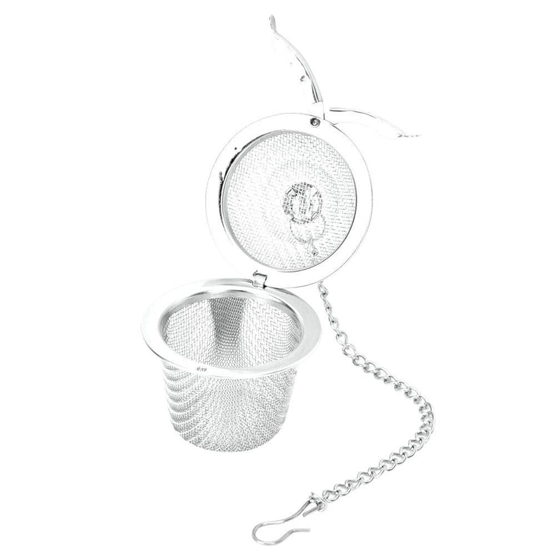 Reusable Coffee Tea Infusing Mesh Brewing Basket Stainless Steel Tea Strainer Mesh Ball Herbal Spice Filter Soup Infuser with Chain(L) L - NewNest Australia