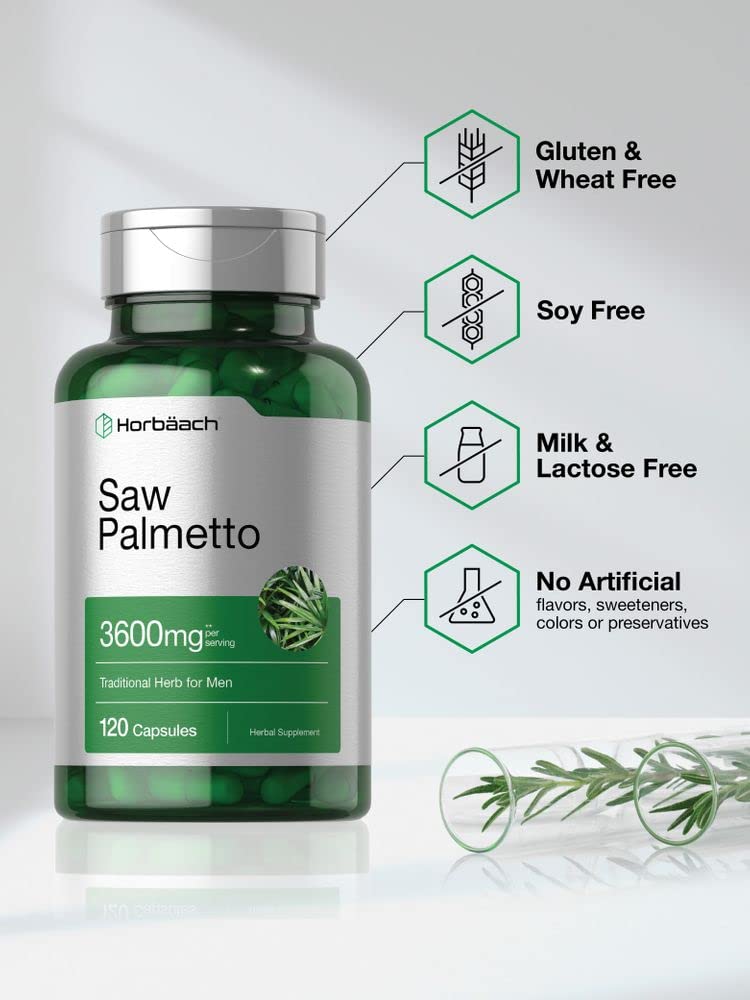 Saw Palmetto Extract | 120 Capsules | Gluten Free | from Saw Palmetto Berries | by Horbaach - NewNest Australia