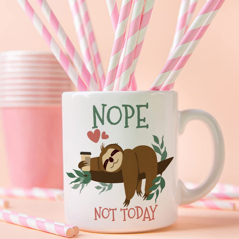 Yanprint Nope Not Today Funny Sloth Coffee Mug, Cute Sloth Gifts For Women men Friends Coworkers,Sloth Lover gifts Tea Cup 11oz - NewNest Australia