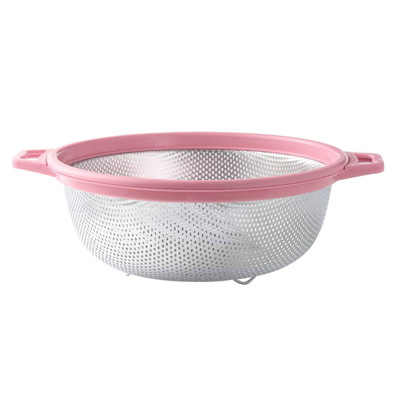 Stainless Steel Colander With Handle and Legs, Large Metal Pink Strainer for Pasta, Spaghetti, Berry, Veggies, Fruits, Noodles, Salads, 5-quart 10.5” Kitchen Food Mesh Colander, Dishwasher Safe - NewNest Australia