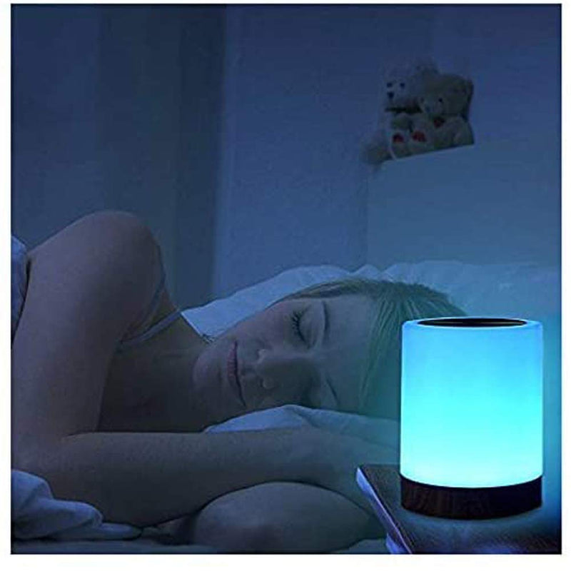 ROYFACC Night Light Touch Sensor Lamp Bedside Table Lamp for Kids Bedroom Rechargeable Dimmable Warm White Light + RGB Color Changing - NewNest Australia