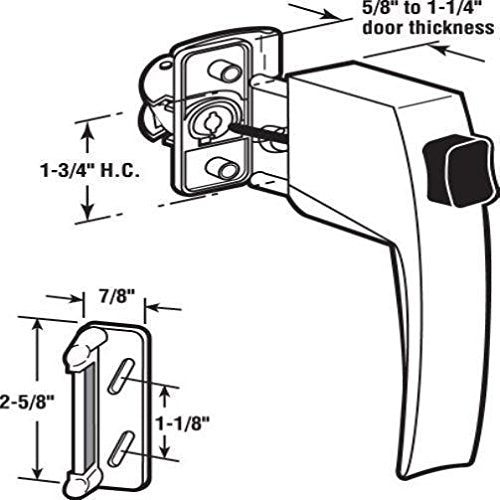 PRIME-LINE K 5007 Screen and Storm Door Push Button Latch Set with Night Lock – Replace Old or Damaged Screen or Storm Door Handles Quickly and Easily – Black Finish (Fits Doors 5/8” – 1-1/4” Thick) - NewNest Australia