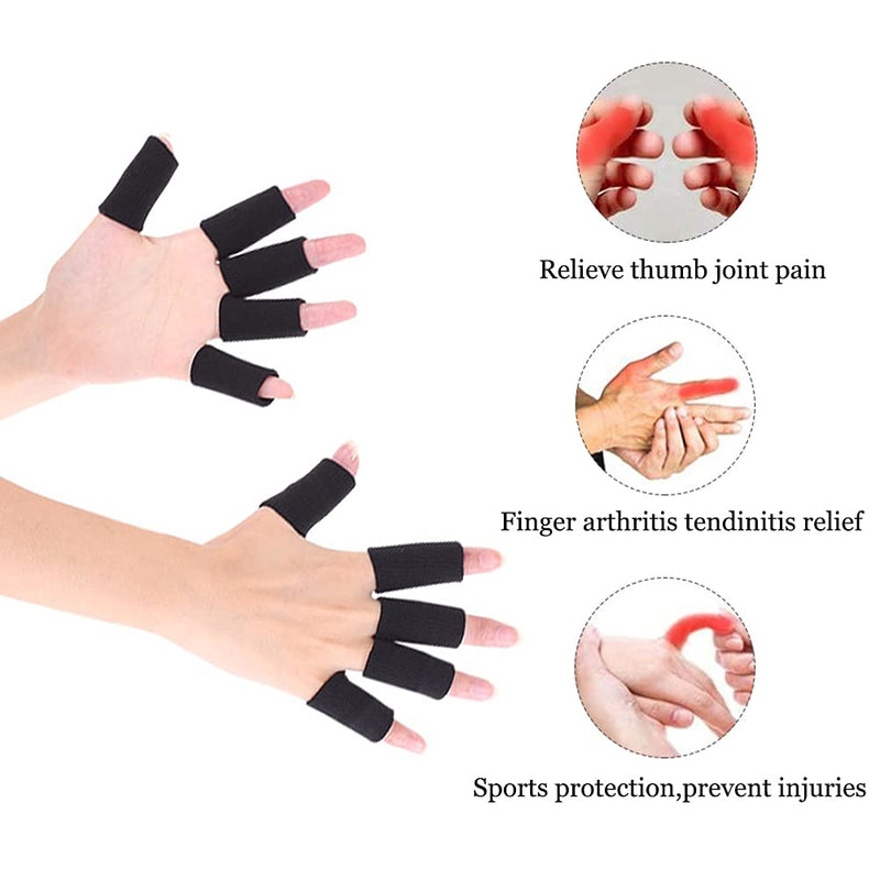 Finger Arthritis Sleeves (30Pcs), Elastic Thumb Splint Brace Support Protector Finger Compression Sleeve for Arthritis Joint Pain Relief, Breathable Finger Tape for Triggger Finger Sports Aid Support - NewNest Australia