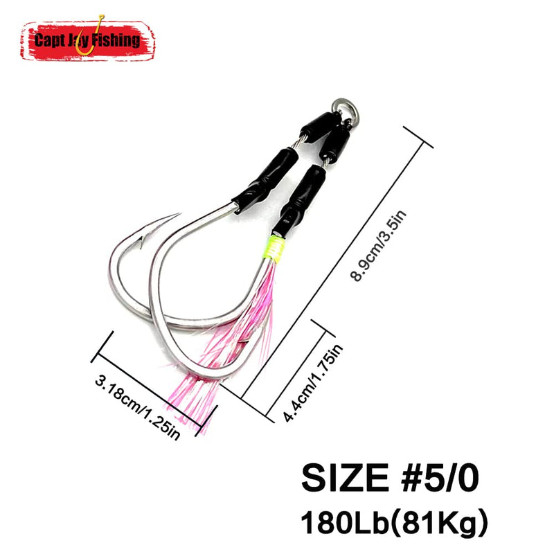 Capt Jay Fishing Assist Hooks Jigging Slow Fast Jigs Fishing Hooks Jigging Hooks Jigging jigs Stinger Jigging jigs Hook Dancing Jigging Hooks 3 Pcs 5/0-Wire - NewNest Australia