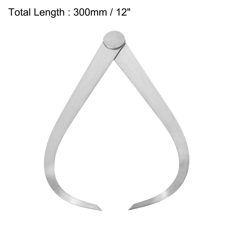 uxcell 300mm 12-inch Inside Outside Caliper Stainless Steel Firm Friction Joint Measuring Tool 1 Pair - NewNest Australia