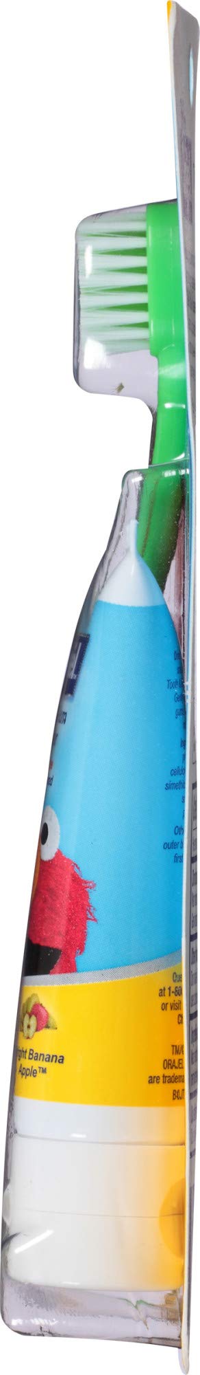 Orajel Elmo Fluoride-Free Tooth & Gum Cleanser with Toothbrush, Combo Pack, Banana Apple Flavored Non-Fluoride, 1 oz. - NewNest Australia