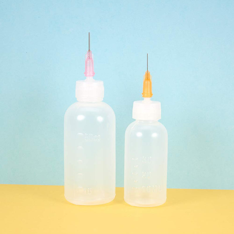BENECREAT 8PCS Multi Purpose DIY Precision Tip Applicator Bottles 1/1.7 Ounce Needle Tip Glue Bottles with 8 Caps and 18 Tips for DIY Quilling, Craft Art Project, Glue, Oiler Bottle - NewNest Australia