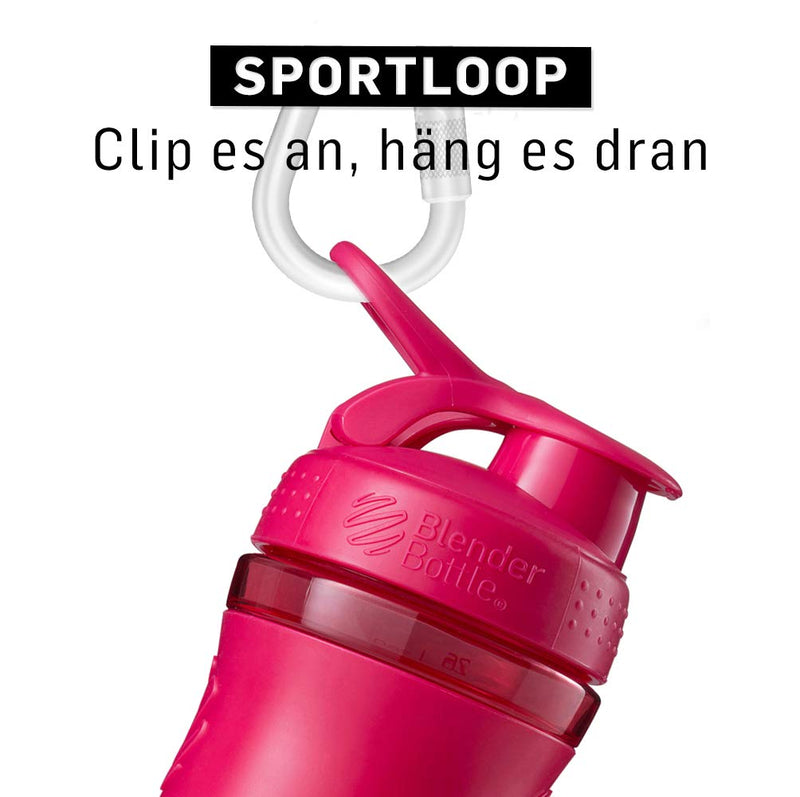 BlenderBottle sports mixer Tritan drinking bottle with BlenderBall, suitable as a protein shaker, protein shaker, water bottle or for fitness shakes, BPA free Pink Fashion 590 ml single - NewNest Australia