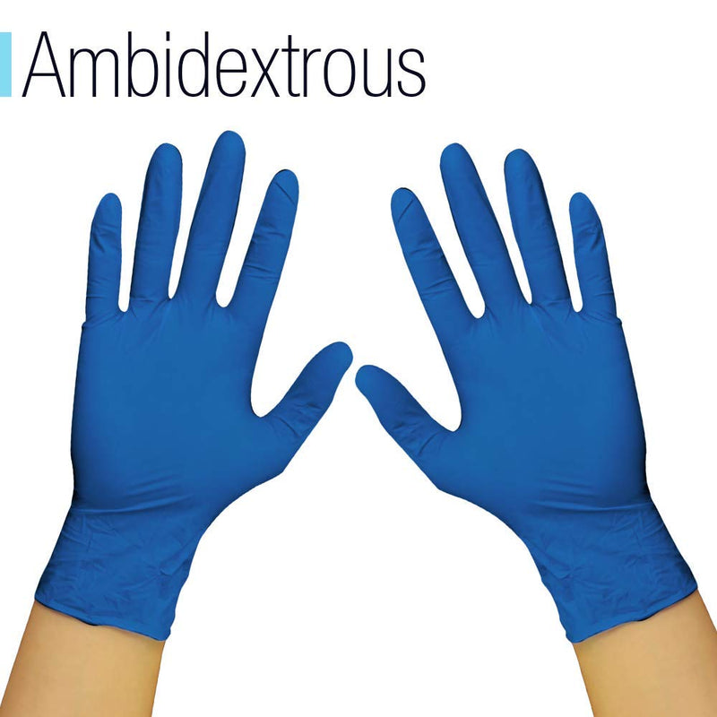 100 Pack Strong Quality EXTRA LARGE SIZE GLOVES BLUE Vinyl Powder Free Gloves | Latex Free Food Safe Medical Examination Gloves Ambidextrous | Perfect for Everyday Use - AQL 1.5 EN455 CLASS 1 - NewNest Australia