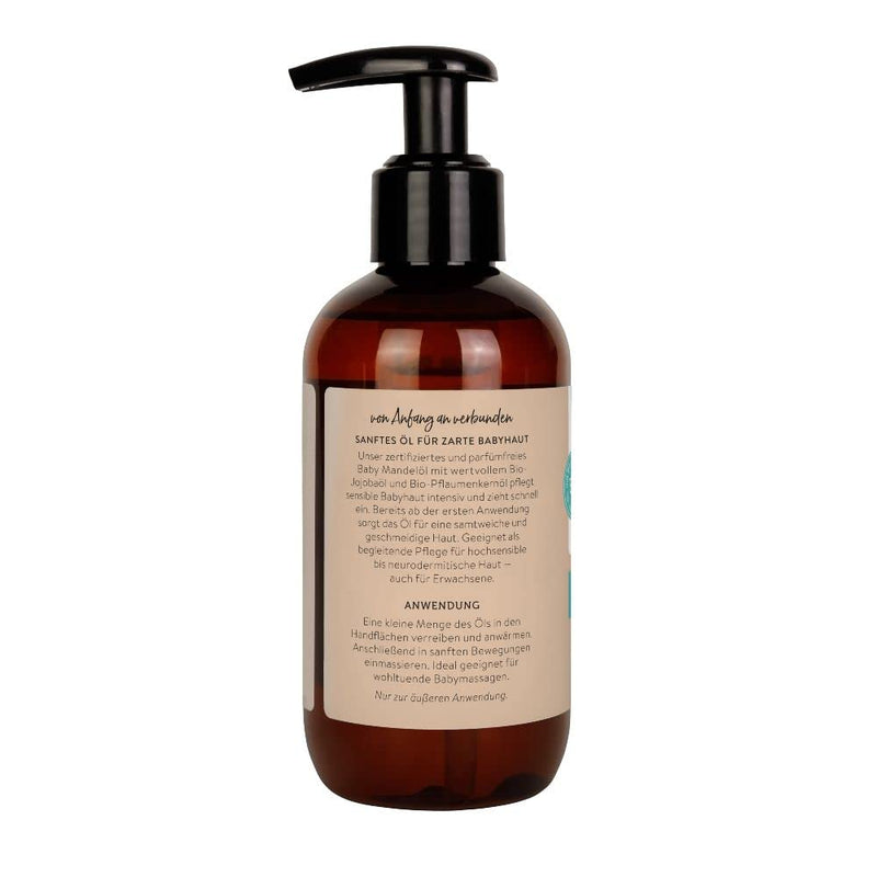 Mabyen Organic Baby Oil Almond | Baby Almond Oil Ideal For Baby Care And As Baby Massage Oil - 200 Ml In Practical Pump Bottle - Strengthens The Connection Between You And Your Baby - NewNest Australia
