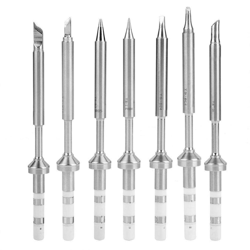 7 Types Mini Stainless Steel Soldering Iron Tip Replacement for TS100 Portable Outdoor Soldering Iron Kit (7pcs Soldering Tips) - NewNest Australia