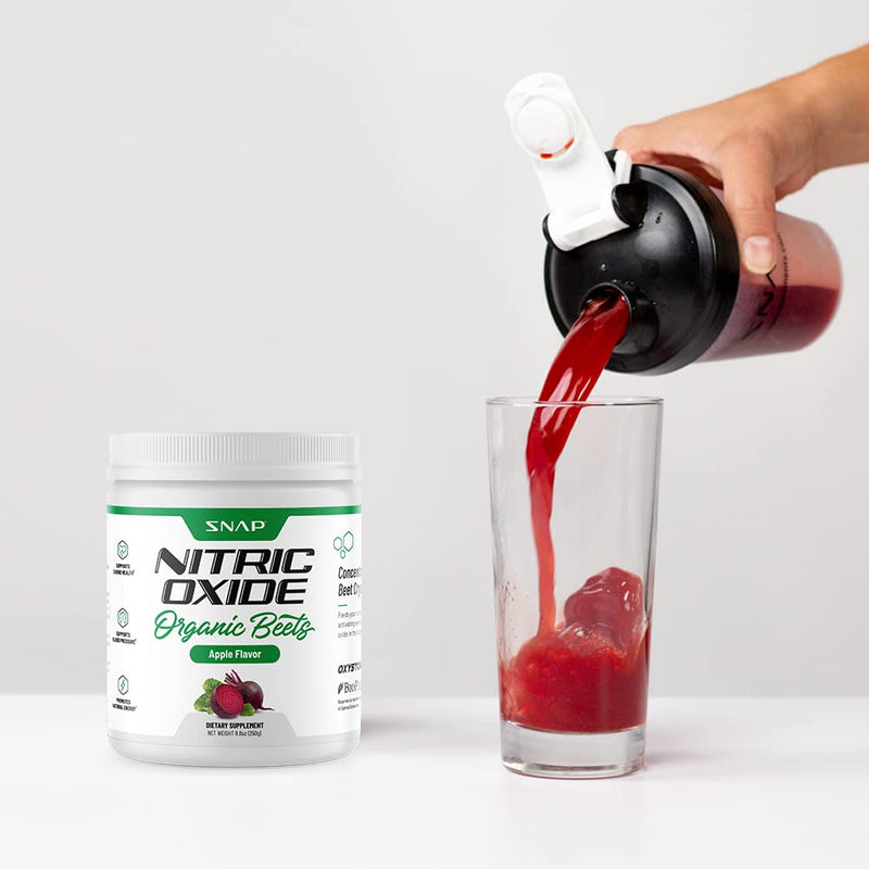 Beet Root Powder Organic - Nitric Oxide Beets by Snap Supplements - Supports Blood Pressure and Circulation Superfood, Muscle & Heart Health, Increase Stamina & Energy, 250g (Apple) Apple - NewNest Australia