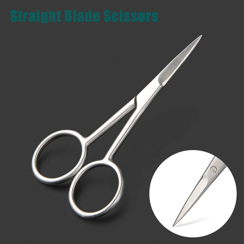 BEZOX 2pcs Scissors Set - Sharp Nail Scissors, Cuticle Scissor, Eyebrow Grooming Scissors, Cuticle Cutters, Beard Trimming Scissors, Hair Cutting Scissors Professional for Women or Men Silver - NewNest Australia