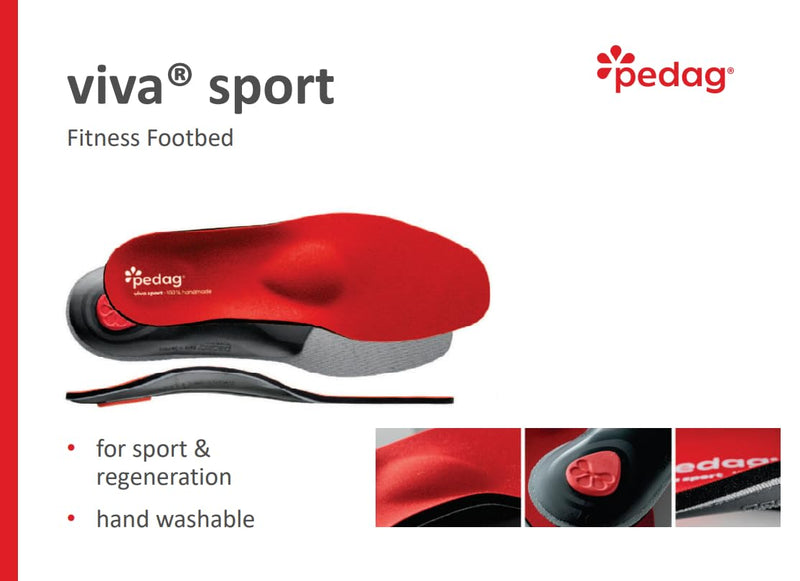 pedag Viva Sport insoles - sporty shoe insoles made of high-quality cushioning material | relieves pressure points on the sole of the foot 44 EU Red Red - NewNest Australia