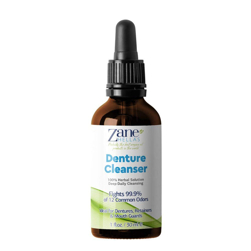 Zane Hellas Denture Cleaner. Oregano Oil Power. Ideal for Dentures, Retainers, Braces, Mouth Guards. Helps Remove Plaque, Tartar, Stains and Bad Odor. 100% Herbal Solution. 1 fl.oz.-30ml. - NewNest Australia